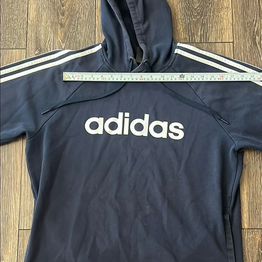 Adidas Navy Blue Hoodie Mens Large - Picture 12 of 15